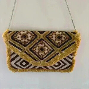 Promod Multi Beaded Fringe Clutch medium multicolor